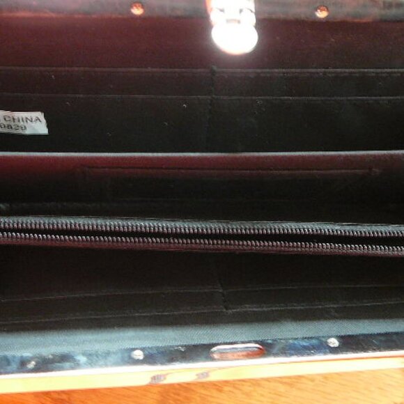 Love Life Black Script Turquoise & Silver Metal Trim Wallet Clip Closure - Picture 8 of 10